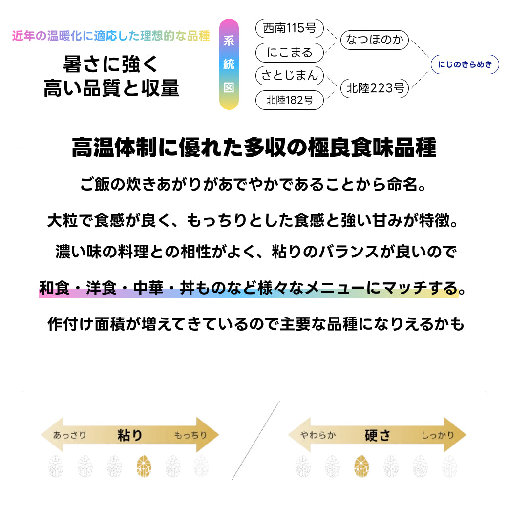にじのきらめき特徴