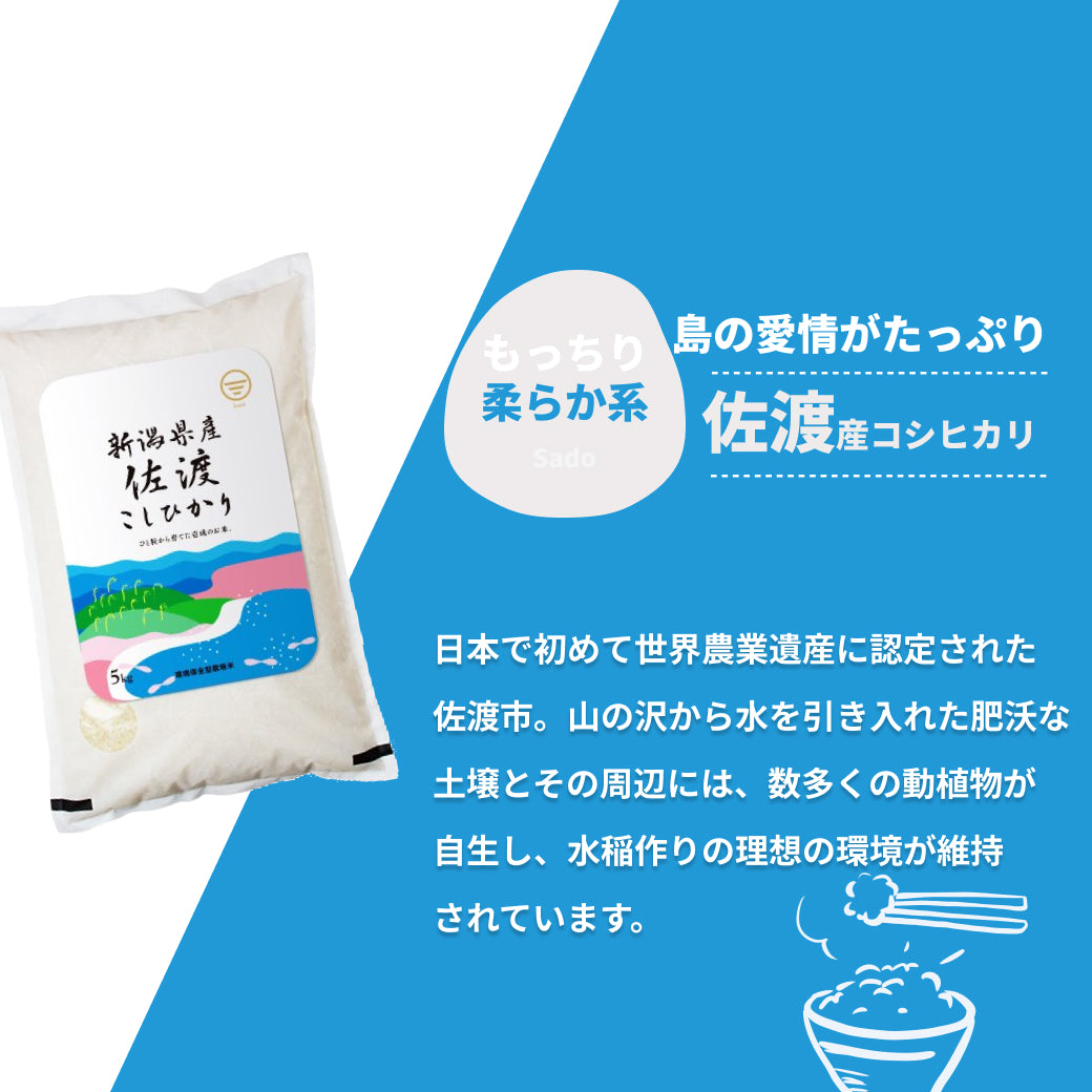 佐渡産コシヒカリ 20kg(5kg×4袋) 美味しいお米通販【米杜氏】